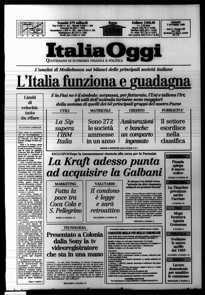 Italia oggi : quotidiano di economia finanza e politica